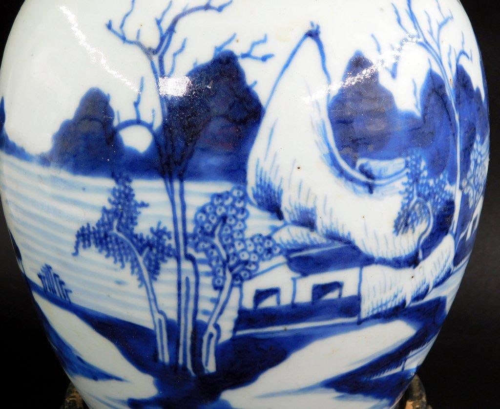 Chinese Ginger Porcelain Jar in Blue-and-White Finish - 7