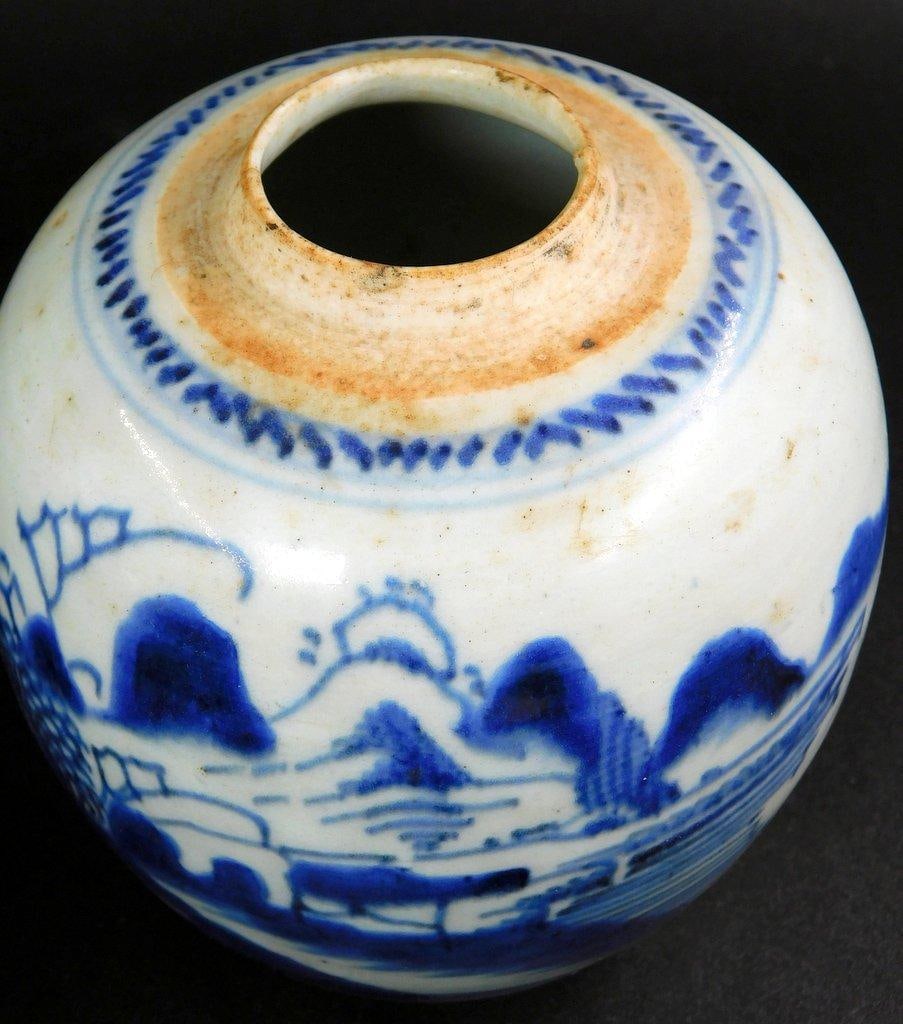 Pair of Smaller Chinese Blue-and-White Porcelain Ginger Jars - 6