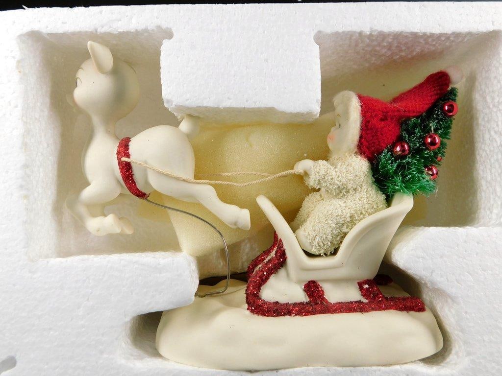 Department 56 Snowbabies One Deer Open Sleigh Figurine in Original Box (1 of 3)