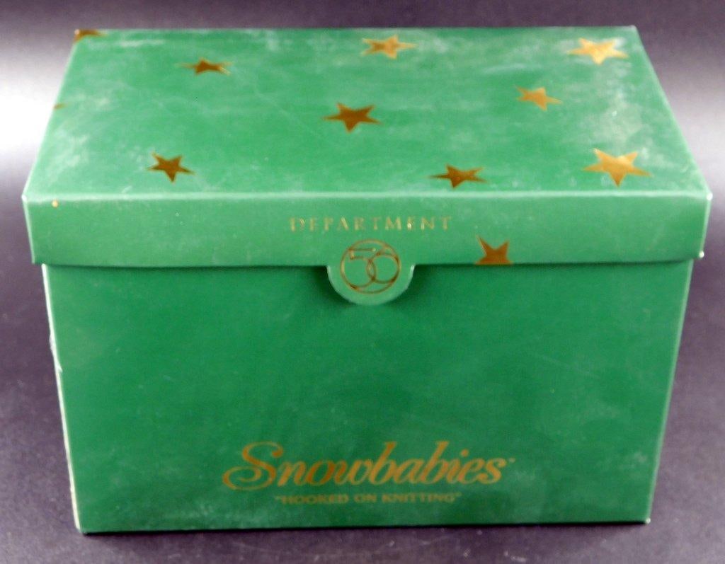 Department 56 Snowbabies 2003 Hooked on Knitting Figurine w/ Original Box - 2