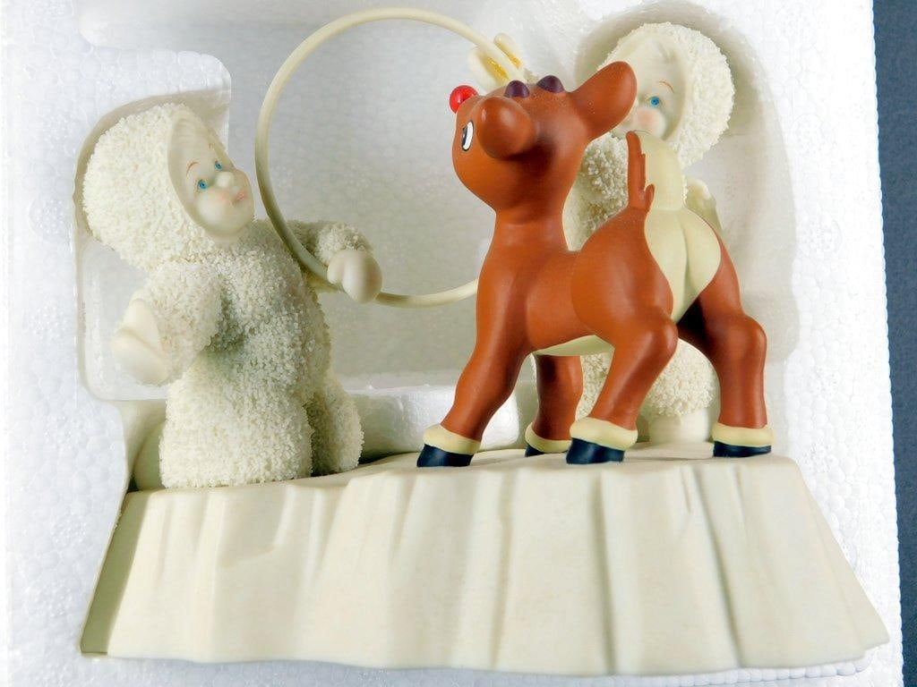 Department 56 Snowbabies 'Rudolph Gets Ready' Figurine w/ Blinking Nose - 2