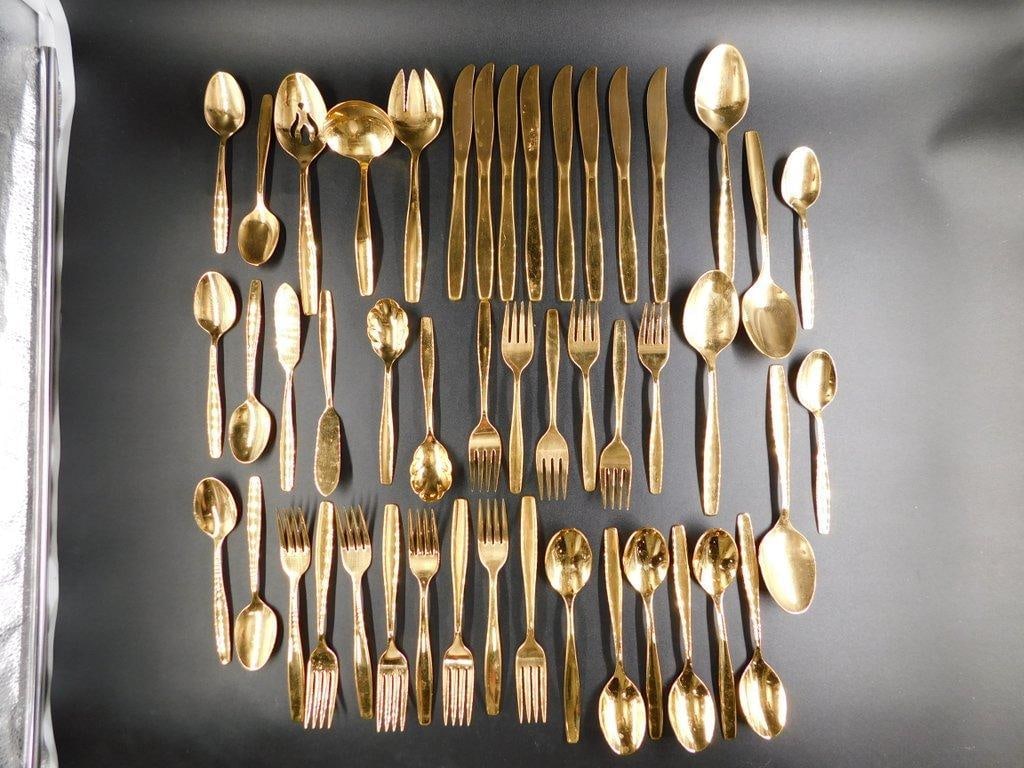 Rogers Cutlery Co. Gold-Tone Flatware, 76 Pieces - 2