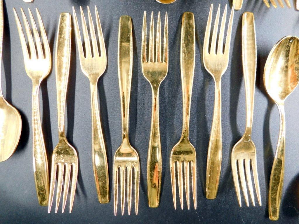 Rogers Cutlery Co. Gold-Tone Flatware, 76 Pieces - 9
