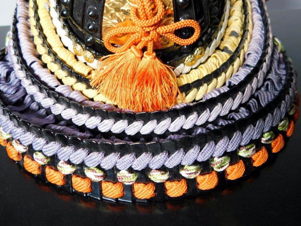 Traditional Japanese Kabuto Helmet w/ Decorative Lacquer Box - 10