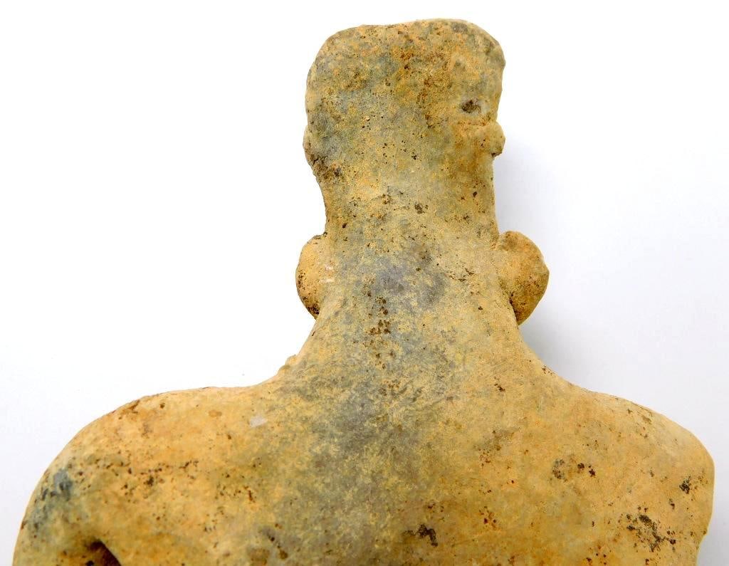 Pre-Columbian Jalisco Ceramic Pottery Seated Figure Of A Man - 7