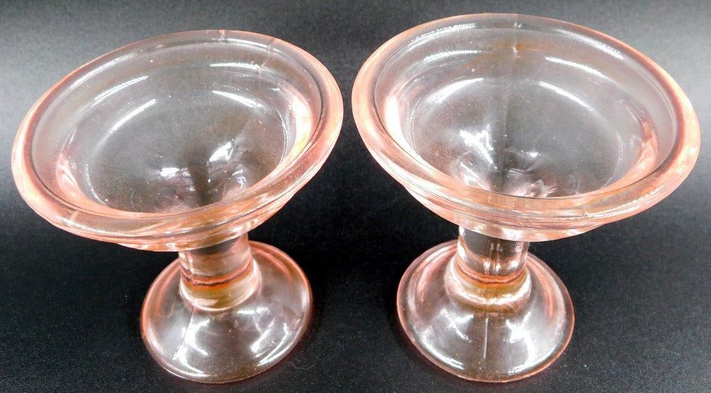 Pink Depression Glass Sherbet Cups, (2) - 2
