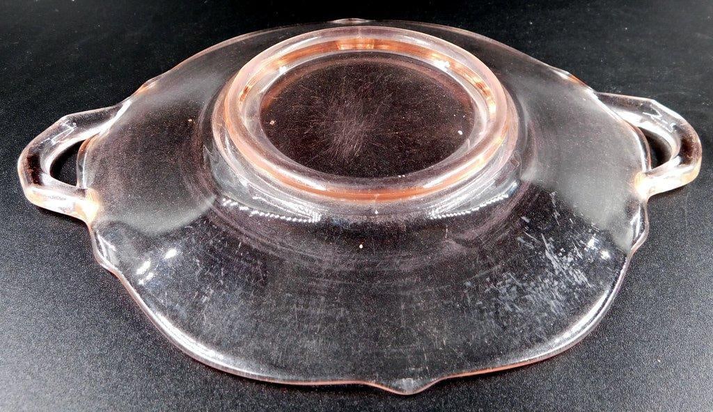 Depression Glass Pink Creamer and Handled Underplate - 4