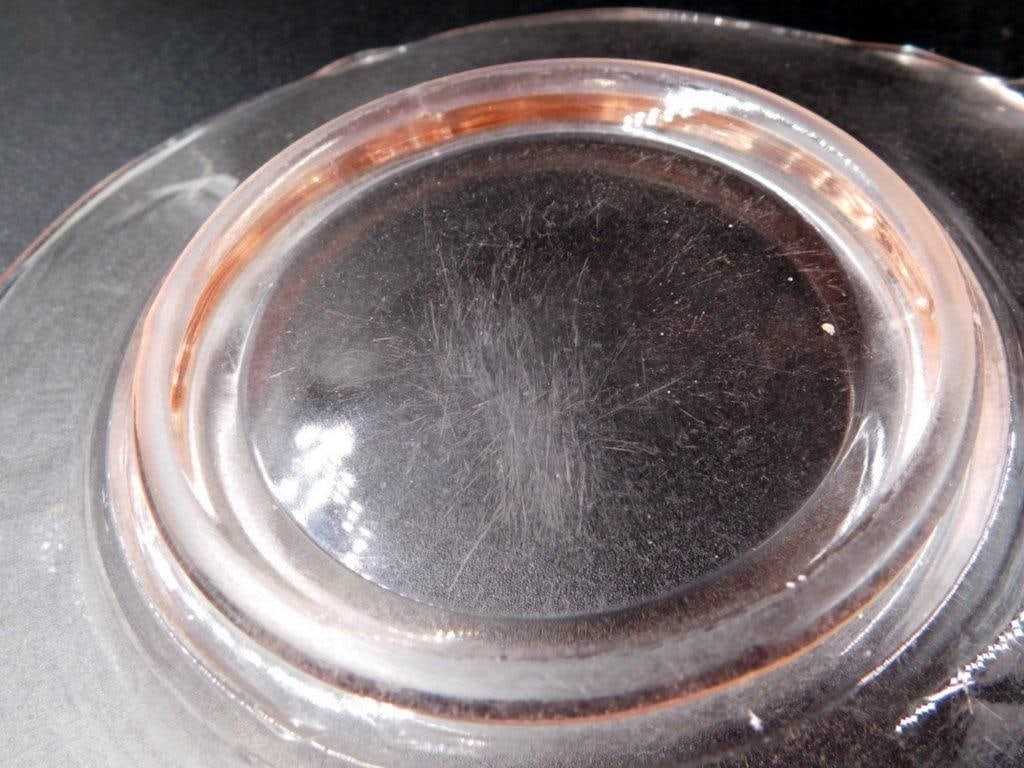 Depression Glass Pink Creamer and Handled Underplate - 6