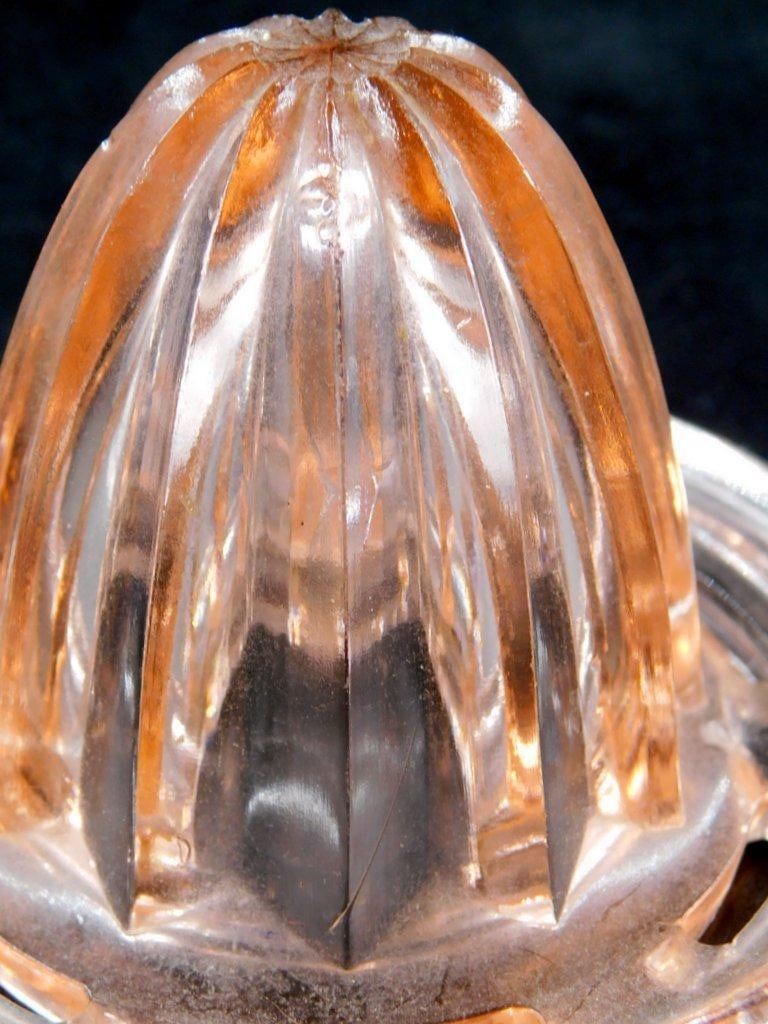 Pink Depression Glass Anchor Hocking Citrus Juicer - 4