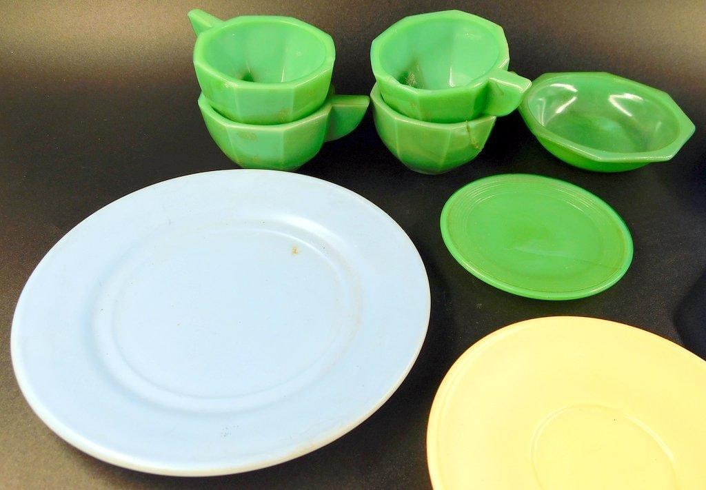 Child-size Jadite Porcelain Dishware, Various Pieces - 14