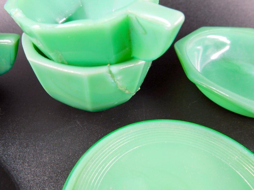 Child-size Jadite Porcelain Dishware, Various Pieces - 2