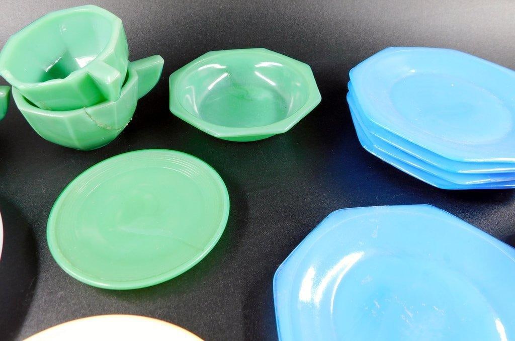 Child-size Jadite Porcelain Dishware, Various Pieces - 9