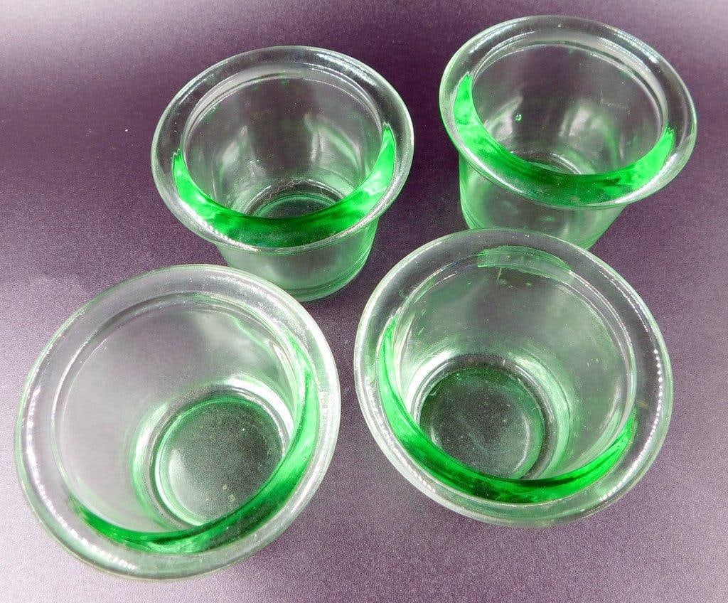 Green Depression Glassware, Including Vase, Cups, and Plate Grouping - 3
