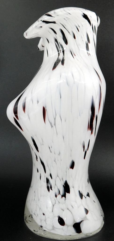 Classic Art Glass Murano Style Female Bust Torso Vase - 10