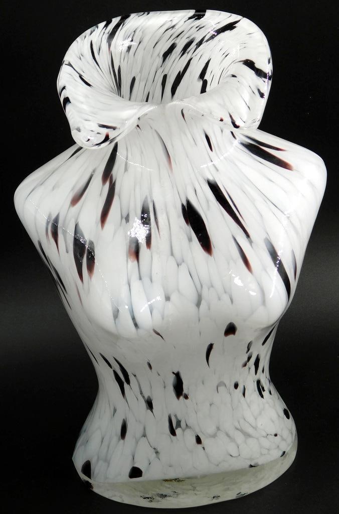 Classic Art Glass Murano Style Female Bust Torso Vase - 2