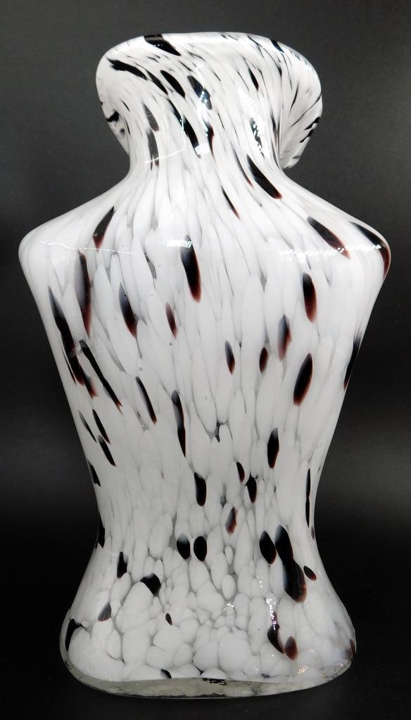 Classic Art Glass Murano Style Female Bust Torso Vase - 7