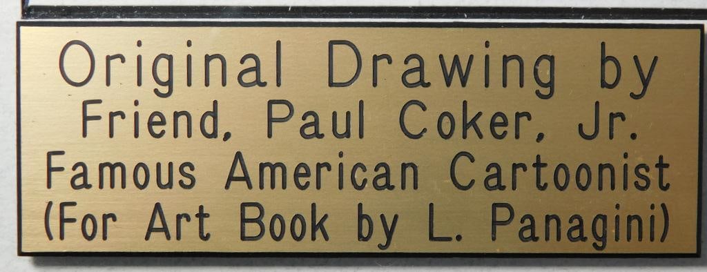 Original Framed Drawing by Listed Artist Paul Coker Jr. for L. Panagini Art Book - 8