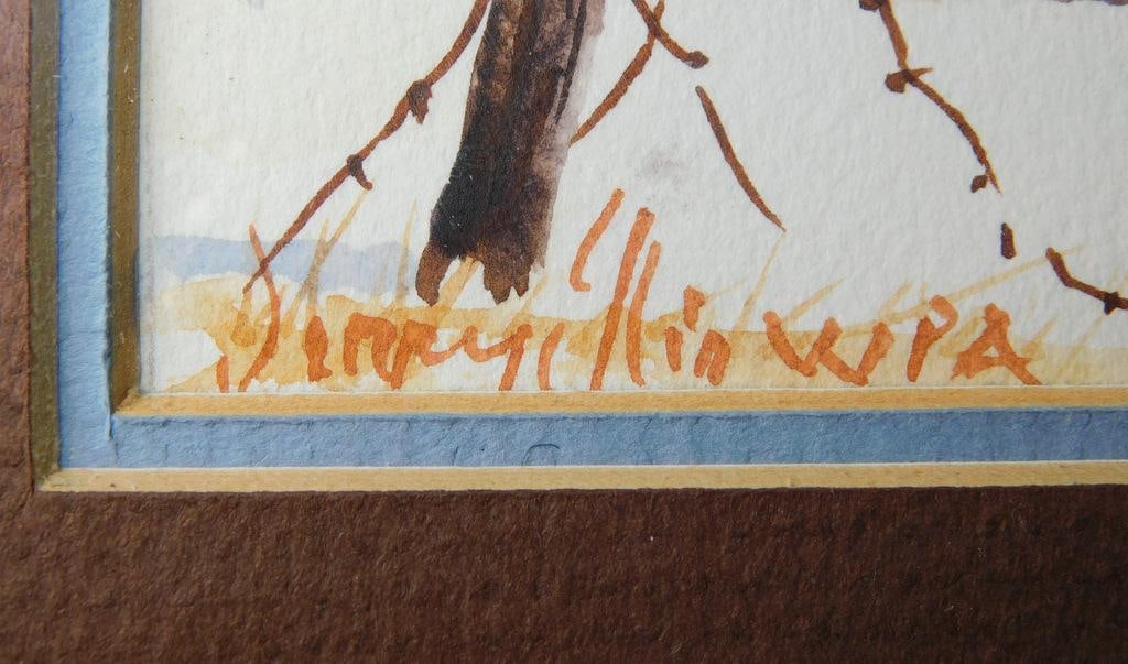 Jerry Ellis WPA, Miniature Watercolor Painting, Framed and Signed - 3