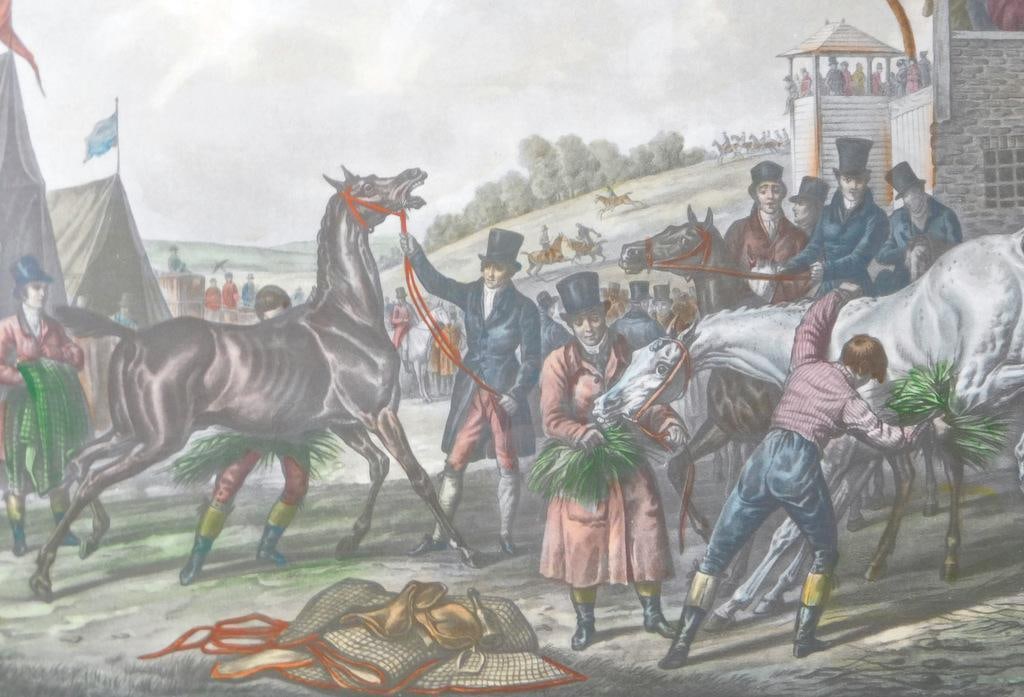 Carle Vernet, Gravure Coloree Les Suites d'une Course, Framed - 3