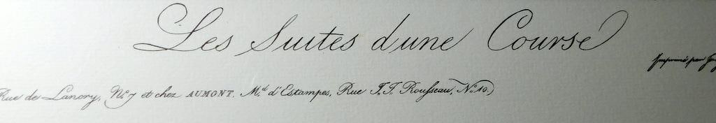 Carle Vernet, Gravure Coloree Les Suites d'une Course, Framed - 6