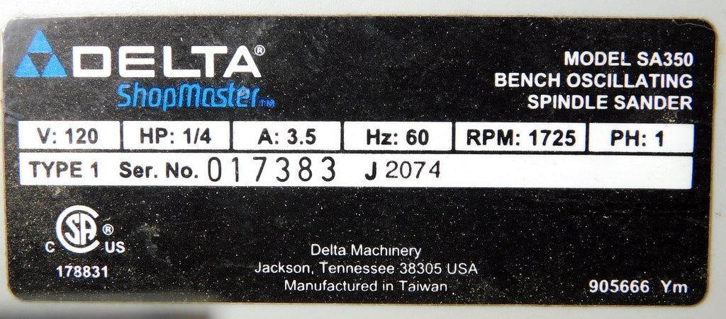 Delta ShopMaster B.O.S.S. Bench Oscillating Spindle Sander w/ Rolling Stand - 10