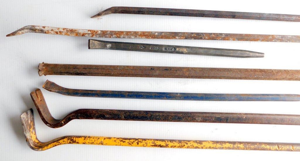 Seven Assorted Steel Pry Bars and Wrecking Bars - 3