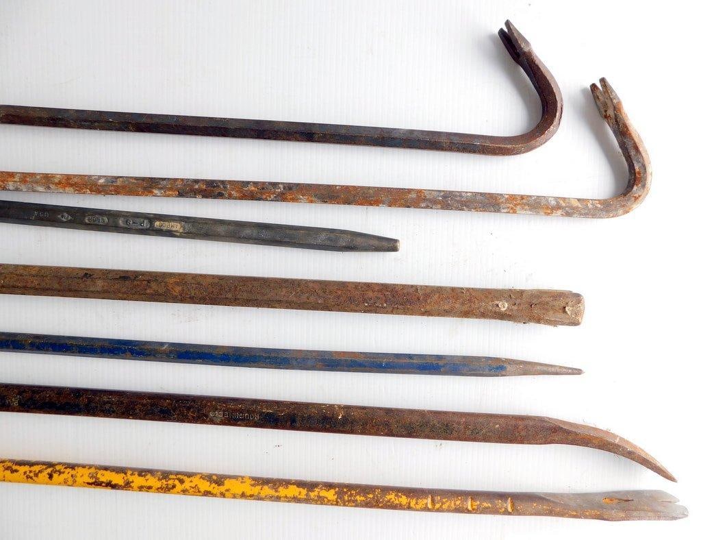 Seven Assorted Steel Pry Bars and Wrecking Bars - 4