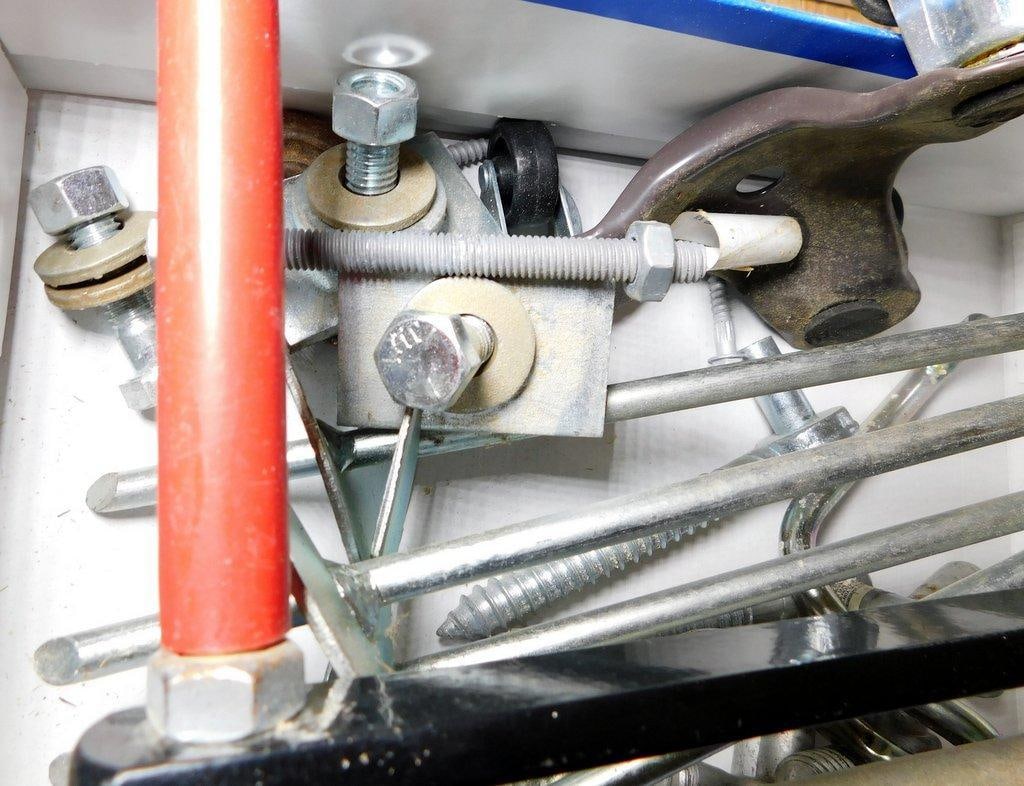 Grouping Hardware and Mounting Components with Brackets and Caster Wheel - 2