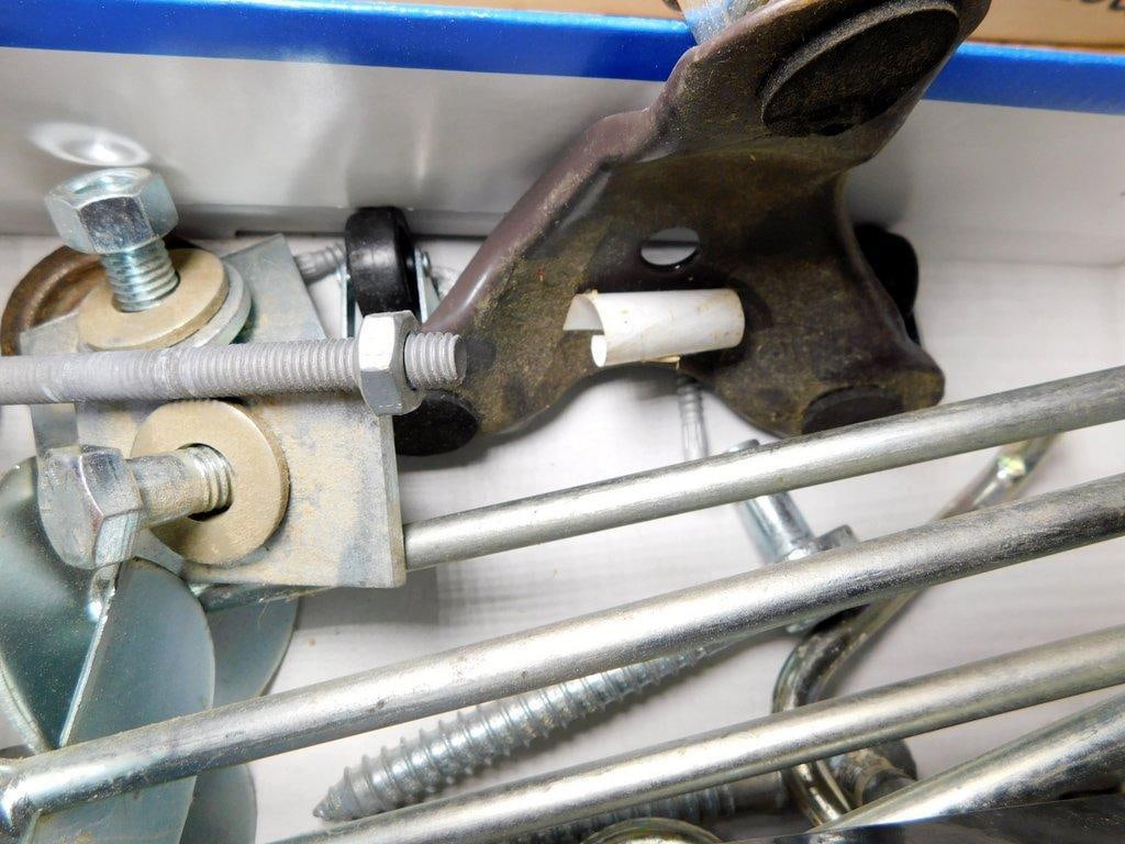 Grouping Hardware and Mounting Components with Brackets and Caster Wheel - 3