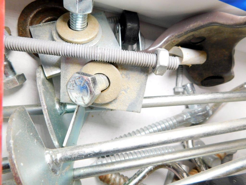 Grouping Hardware and Mounting Components with Brackets and Caster Wheel - 8