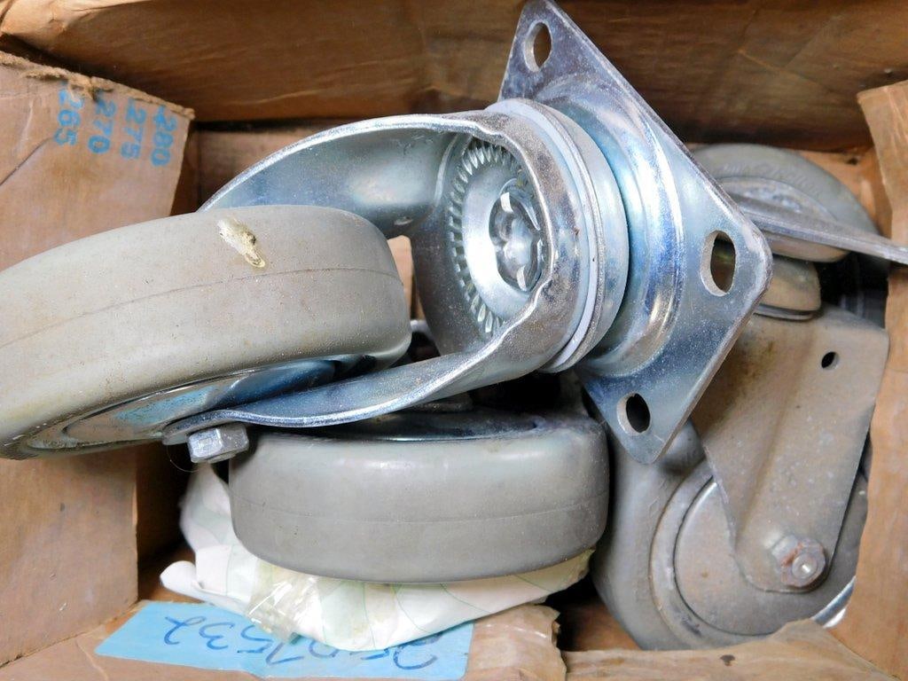 Heavy-Duty Swivel Casters in Plastic Crate - 2