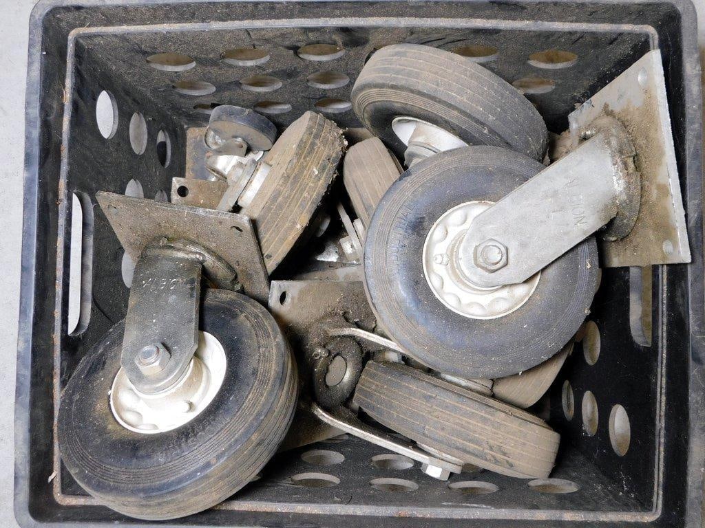 Heavy-Duty Swivel Casters in Plastic Crate - 4