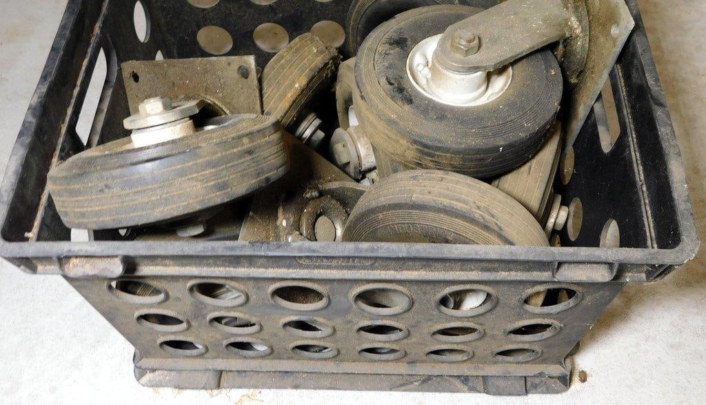 Heavy-Duty Swivel Casters in Plastic Crate - 7