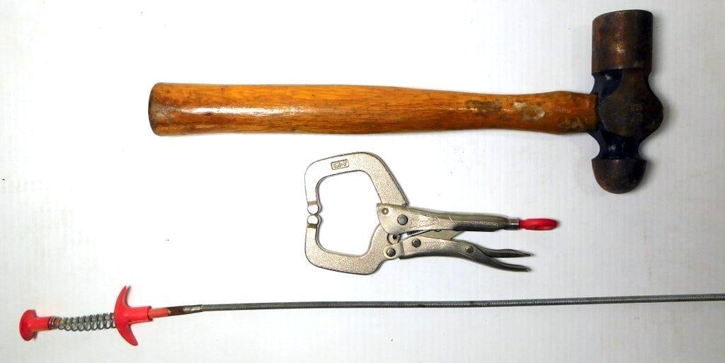 Hand Tools Including Large Pipe cutter, Pipe Wrenches & Hammer - 6