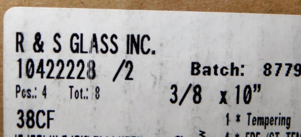 R & S Glass Inc. 3/8 inch Tempered Glass Panels, (4) - 2