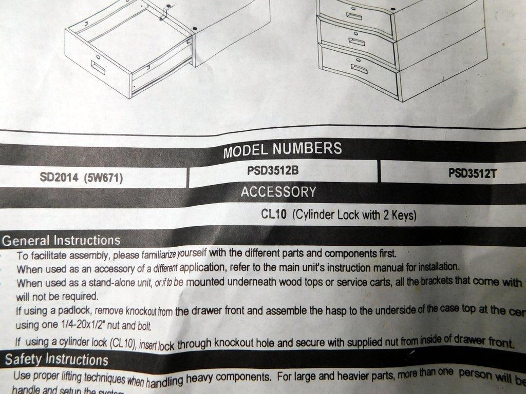 Edsal Steel Stacking Drawer Units, Model PSD3512B, and Additional Undermount Drawer - 7