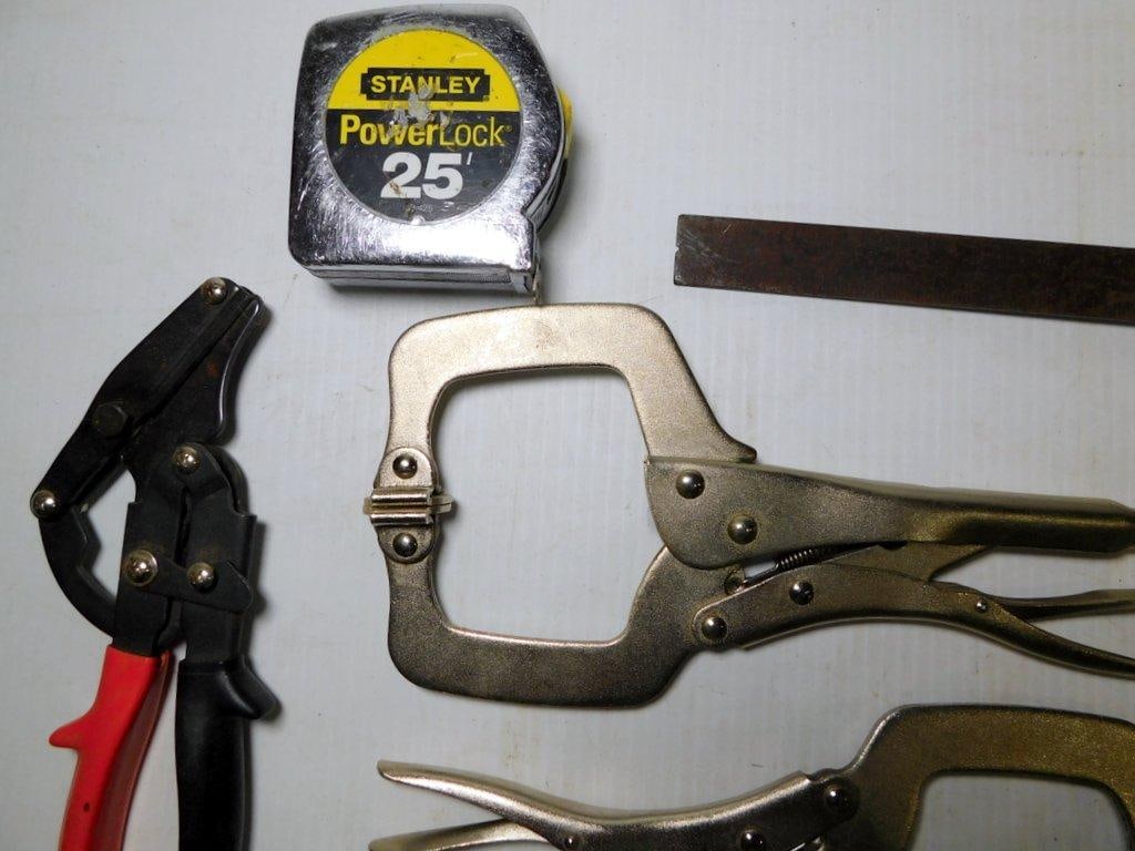 Hand Tools Including Clamps, Tape Measure, and Screwdrivers - 2