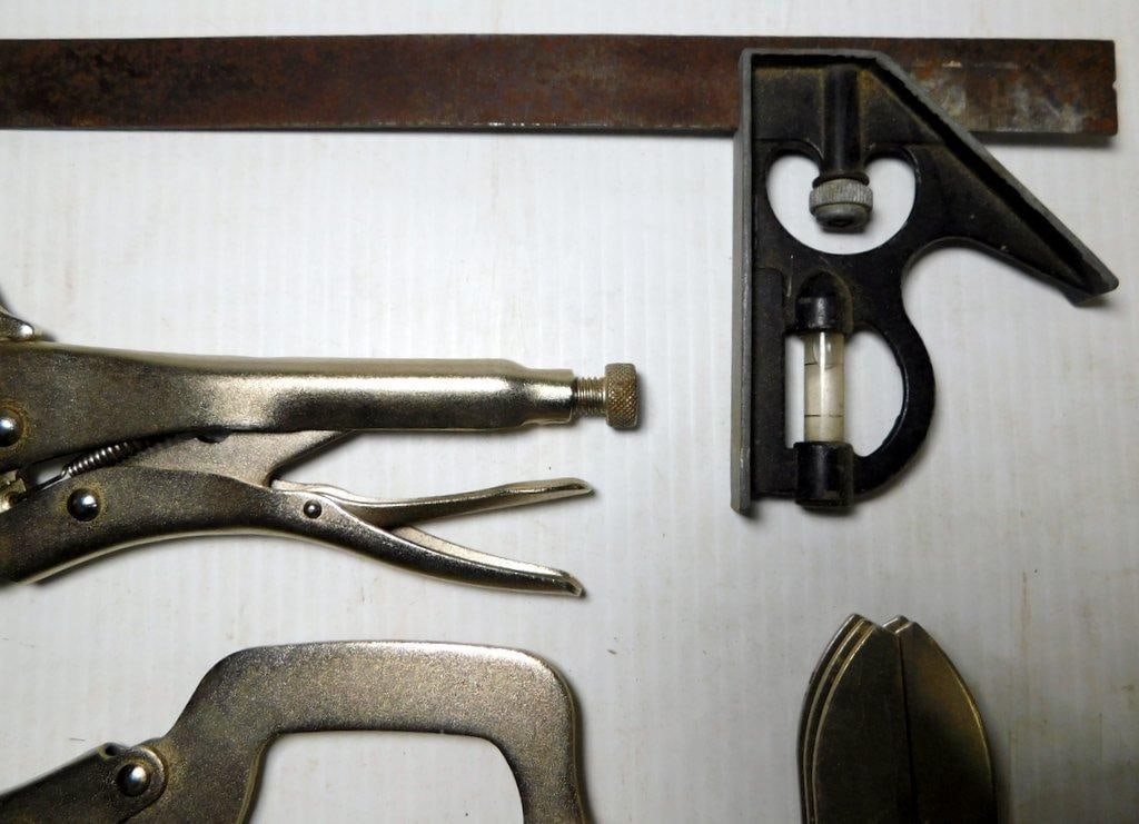 Hand Tools Including Clamps, Tape Measure, and Screwdrivers - 4