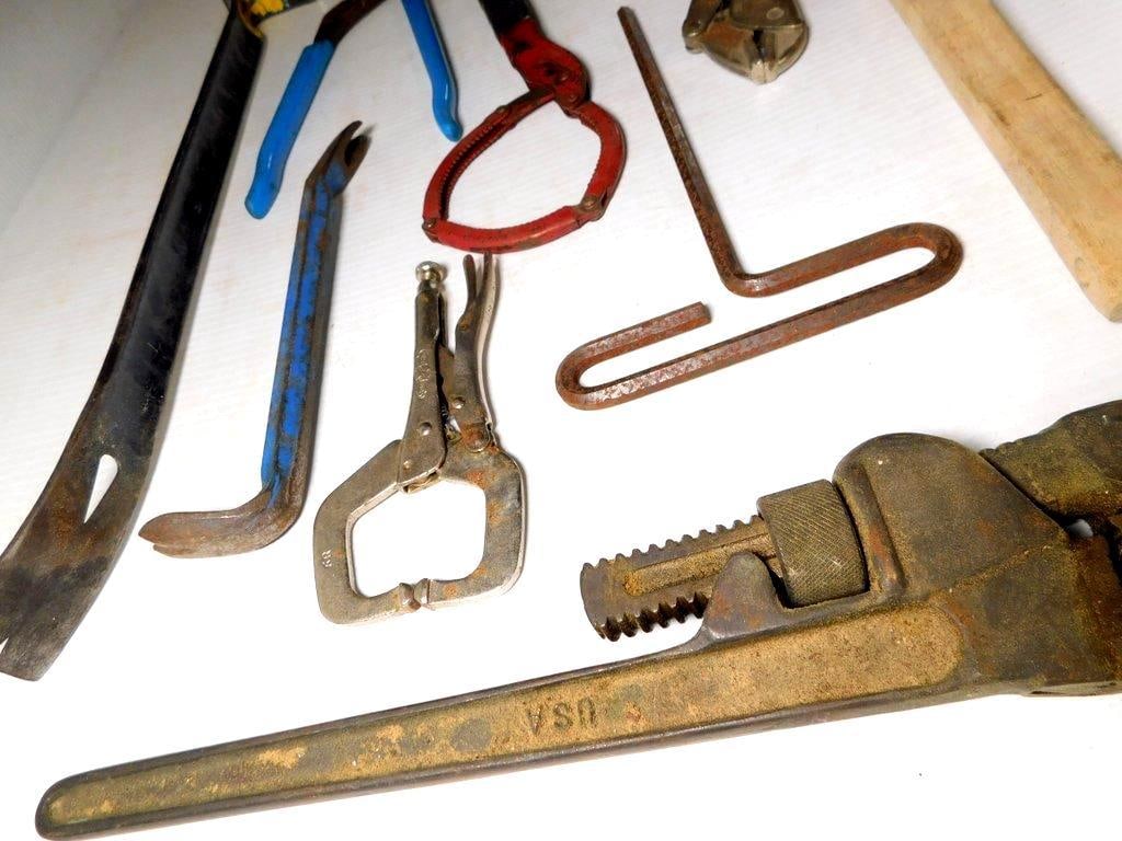 Hand Tools Including Pliers, Wrenches, and Brushes - 10