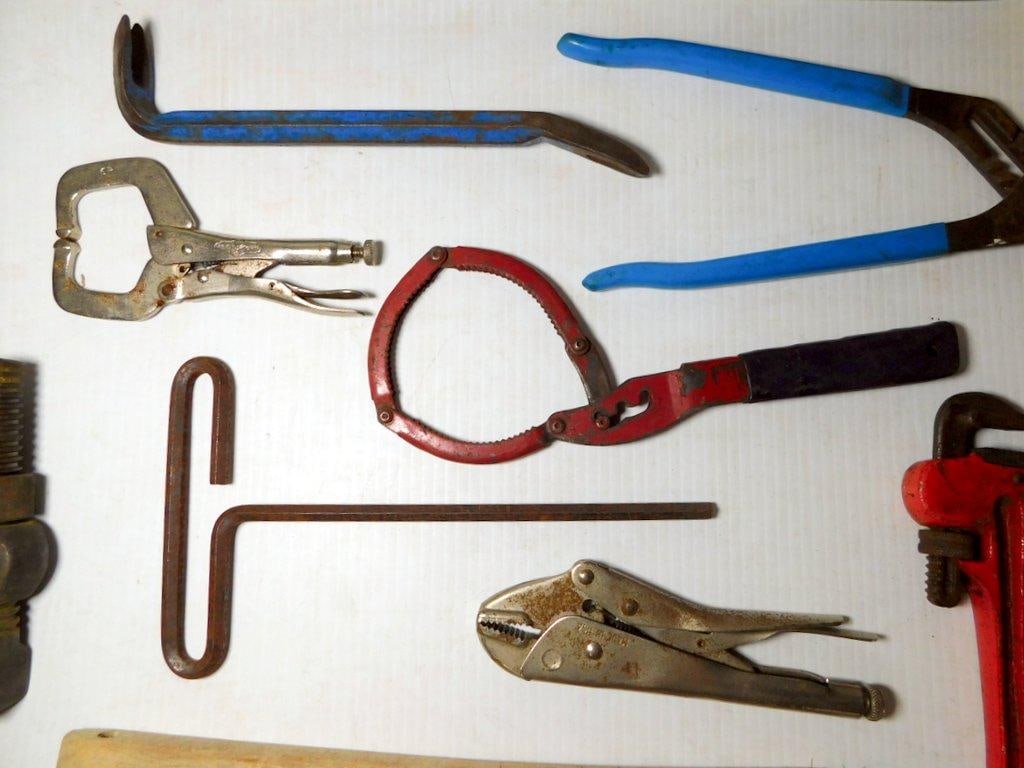 Hand Tools Including Pliers, Wrenches, and Brushes - 4