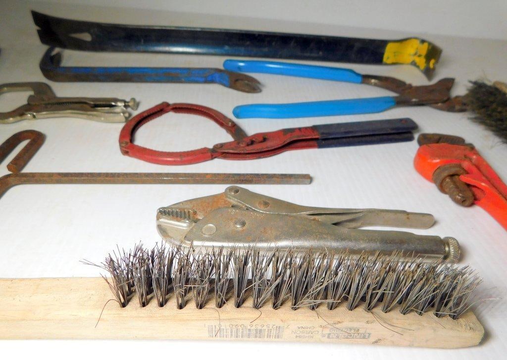 Hand Tools Including Pliers, Wrenches, and Brushes - 5