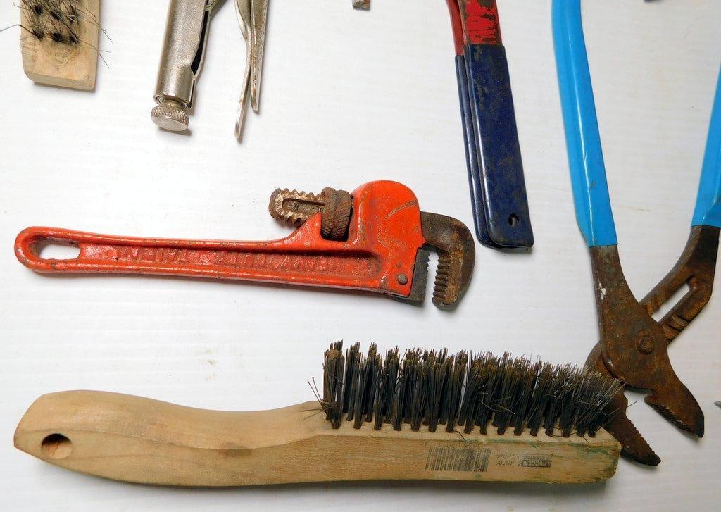 Hand Tools Including Pliers, Wrenches, and Brushes - 6