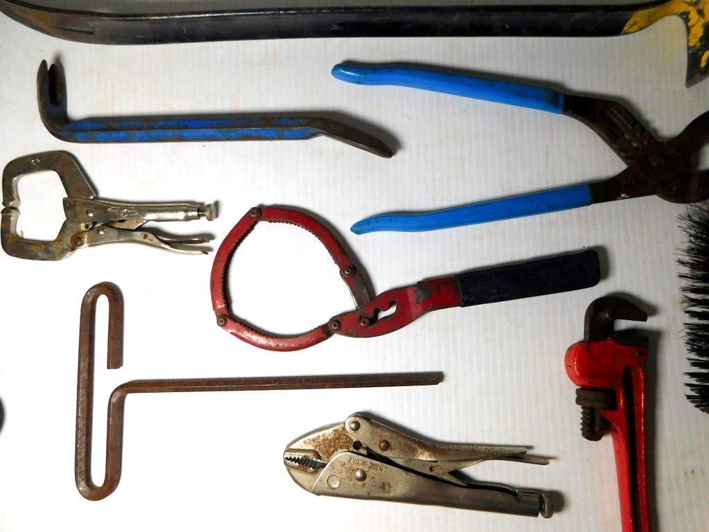 Hand Tools Including Pliers, Wrenches, and Brushes - 9