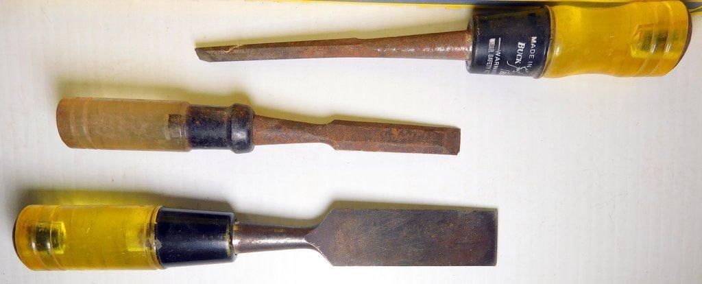 Varied Lot of Tools and Hardware Lot Including Screen Trimming Tool, Wood Plane, and Clamps - 8