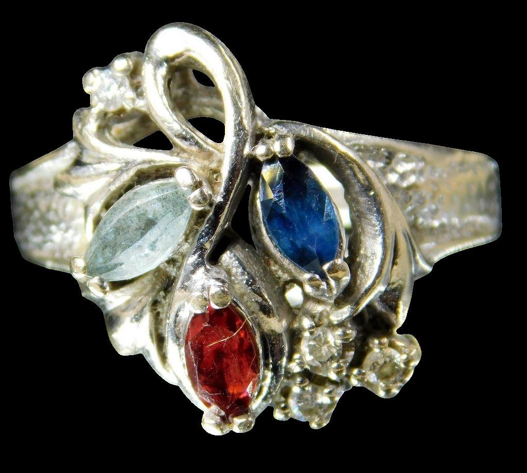 14K Gold Ladies Ring w/ Semi-Precious Stones - 2