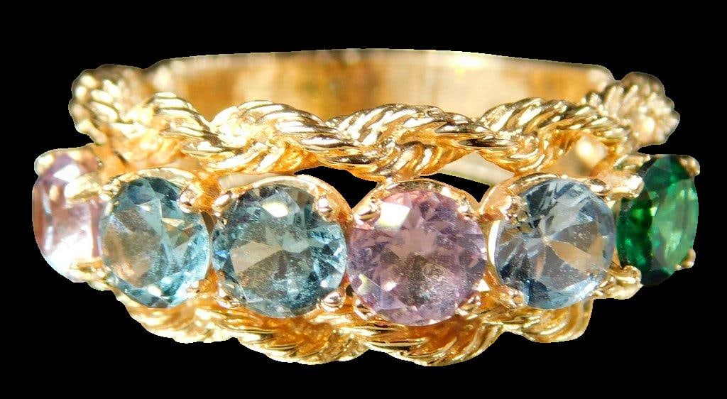 14K Gold Ladies Ring w/Topaz and Jadite Setting - 2