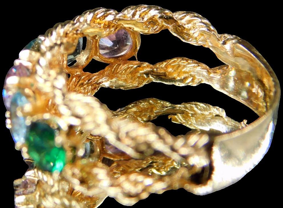 14K Gold Ladies Ring w/Topaz and Jadite Setting - 4