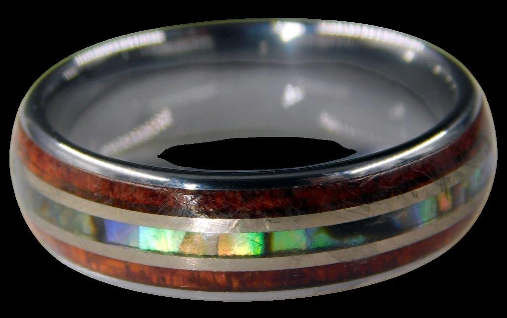 Mens Tungsten Carbide Wedding Band: Manly looking wedding band Large 14+ size Has cut colored stone center band Ready for your special day 8.15 dwt