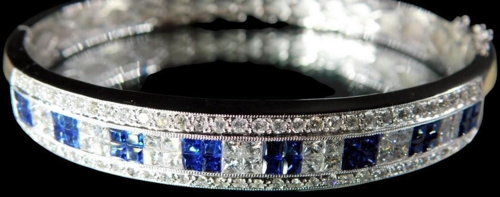18K Gold, Diamond, and Sapphire Bracelet - 2