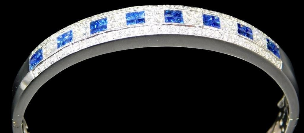 18K Gold, Diamond, and Sapphire Bracelet - 3